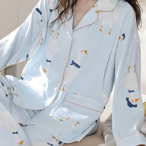 New Women's Autumn/Winter Pajama Set - High ，Minimalist and Casual Style, Sweet Loungewear。